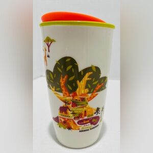 Starbucks Disney Theme Parks Animal Kingdom Ceramic Travel Tumbler Mug Lid 12 oz